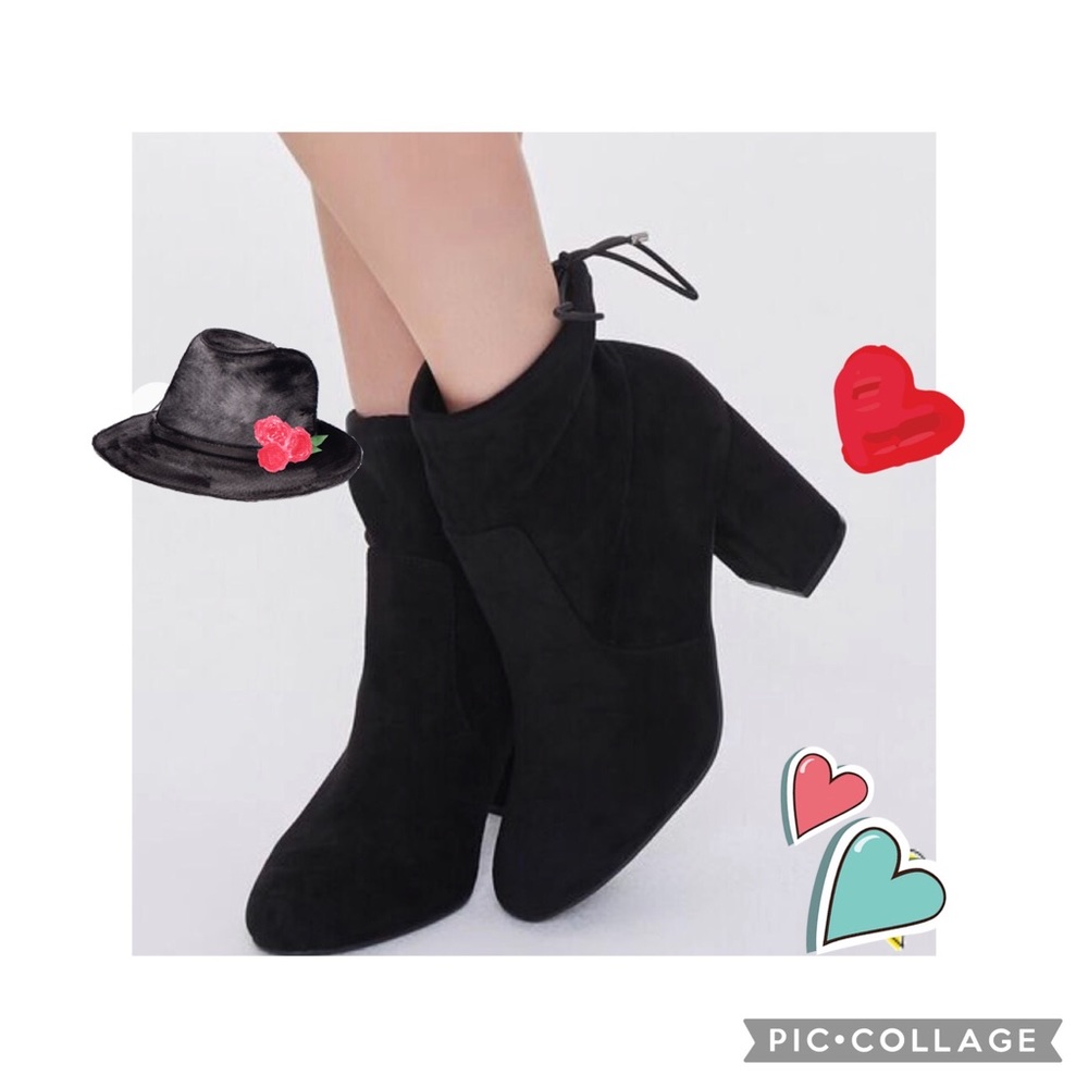 🔥TOP Moda Faux Suede Block Heel Booties